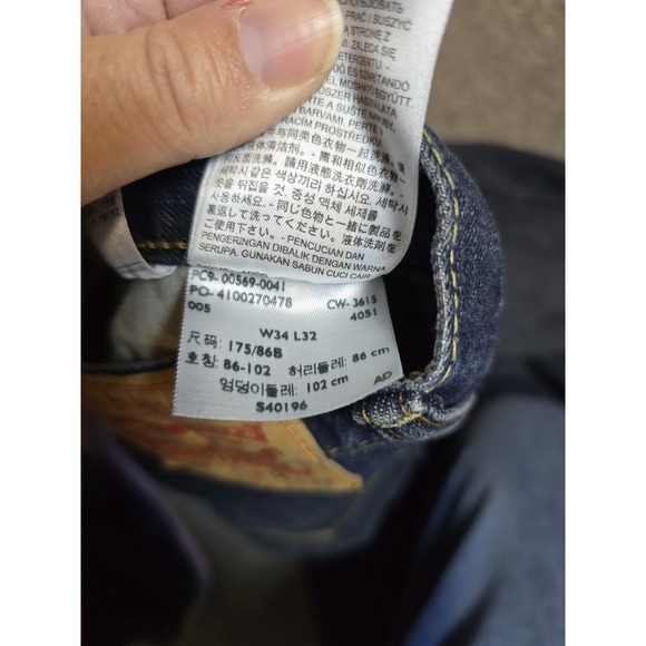 Levis 569 Loose Straight Blue Denim Mens Dark Wash Jeans Size 34x 32 - Picture 2 of 9